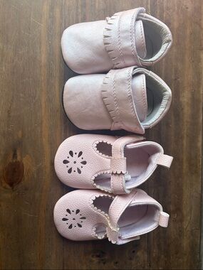 Soft Pink Baby Mary Jane & Moccasin Shoes - Cute Closure Styles